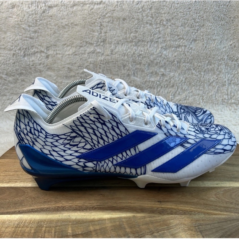 Men’s Size 11 adidas Adizero II Electric Football Cleats Snakeskin Blue IH8569